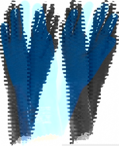 Chemical Resistant Gloves: 53.00 mil Thick, Size 9, Latex, Rubber, Supported, General Purpose Chemical-Resistant, No